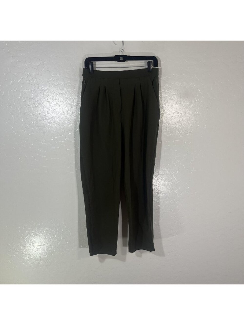 Lululemon Jogger Pants Womens 8 Green Ankle Elastic Waist Zip Pockets Stretch